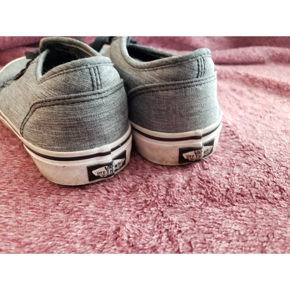 Vans Off The‎ Wall 500714 Gray Canvas Skate Shoes Lace Up Low Top Men's Size 7.5